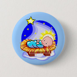 Bóton Redondo 5.08cm Bebê bonito Jesus e estrela