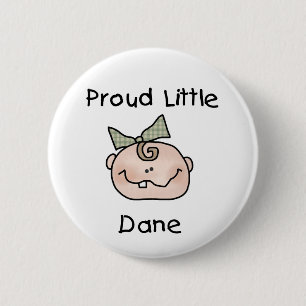 Bóton Redondo 5.08cm Bebê dinamarquês orgulhoso da menina