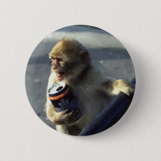 Bóton Redondo 5.08cm Bebendo do macaco