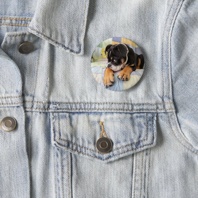 Bóton Redondo 5.08cm Bebês Mais Pobres | Tímido Bulldog Inglês (In Situ)