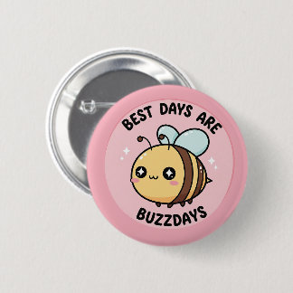 Bóton Redondo 5.08cm Bee Button – Cute Kawaii Bumblebee Pin