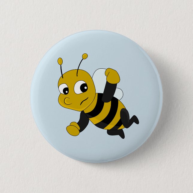 Bóton Redondo 5.08cm Bee cartoon button (Frente)