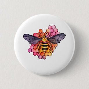 Bóton Redondo 5.08cm Bee Honeycomb