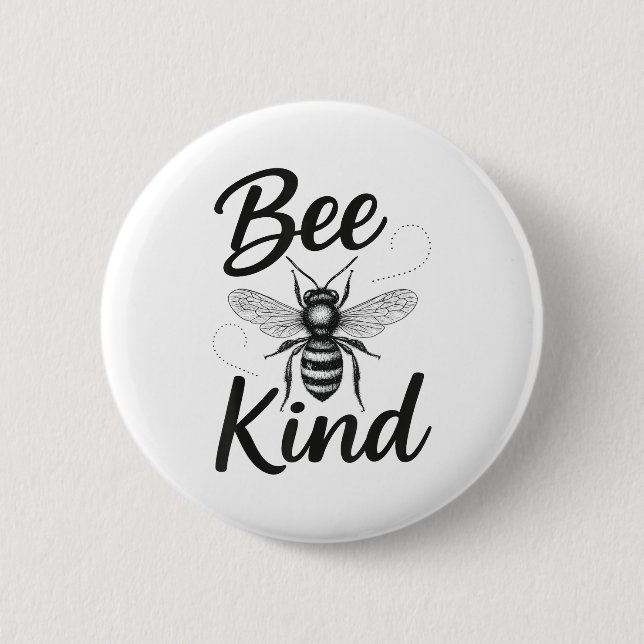 Bóton Redondo 5.08cm Bee Kind Sitive Quote Cute Funny Design For Kids  (Frente)