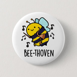 Bóton Redondo 5.08cm Bee-Thoven Funny Music Pun