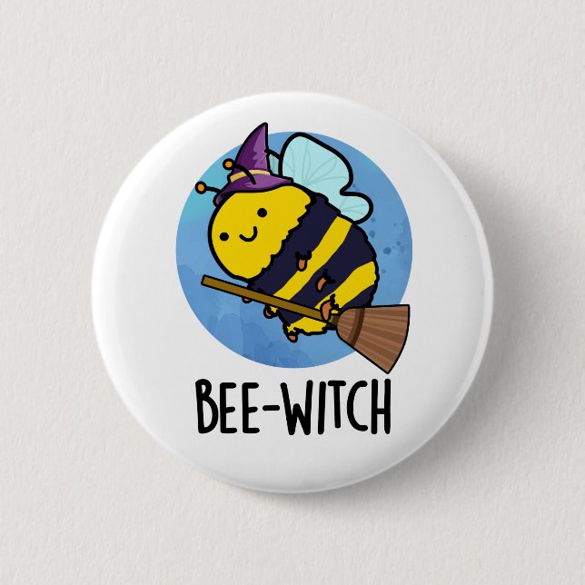 Bóton Redondo 5.08cm Bee-witch Engraçado Bee Pun (Frente)