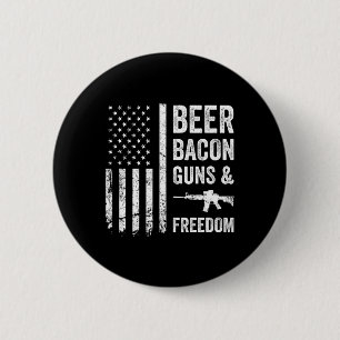 Bóton Redondo 5.08cm Beer Bycon Guns E Liberdade - Churrasco Americano