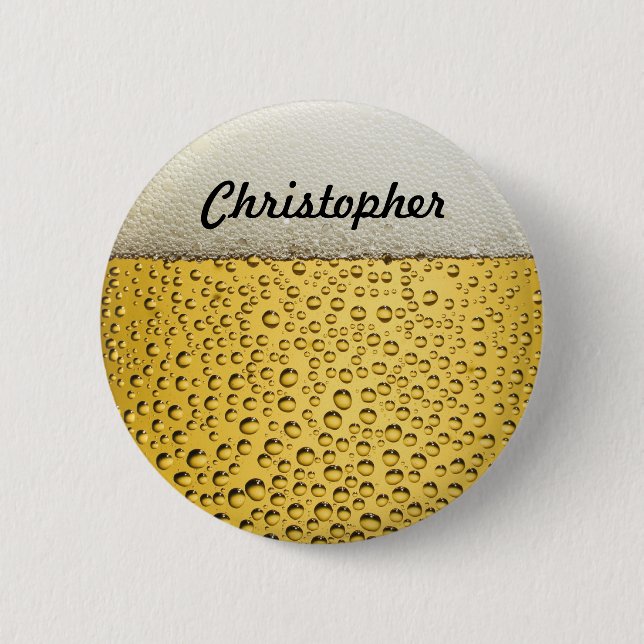 Bóton Redondo 5.08cm Beer Glass Personalize a foto (Frente)