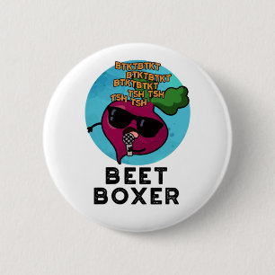 Bóton Redondo 5.08cm Beet Boxer Funny Beatbox Veggie Pun