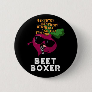 Bóton Redondo 5.08cm Beet Boxer Funny Beatbox Veggie Pun Dark BG