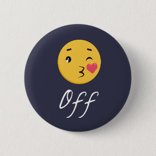 Bóton Redondo 5.08cm Beija-Se Com Emoji Engraçado, Trendência Popular