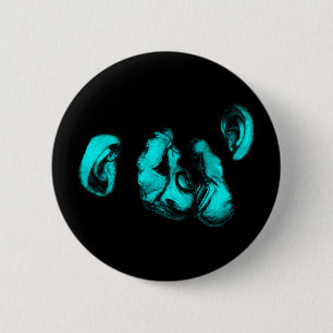 Bóton Redondo 5.08cm beijando chimpanzés: neon turquoise