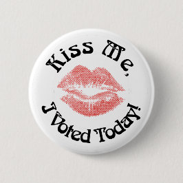 Bóton Redondo 5.08cm Beije-Me! Votei Hoje!