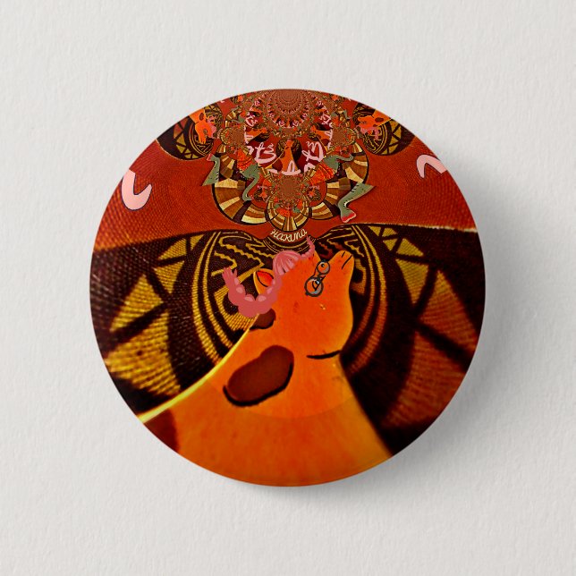 Bóton Redondo 5.08cm Bela e incrível Girafa ama animais safari (Frente)