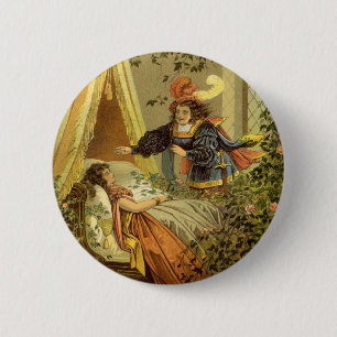 Bóton Redondo 5.08cm Bela Vintage Dormindo, Contos De Fada Vitoriana