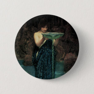 Bóton Redondo 5.08cm Belas artes do Victorian, Circe Invidiosa pelo
