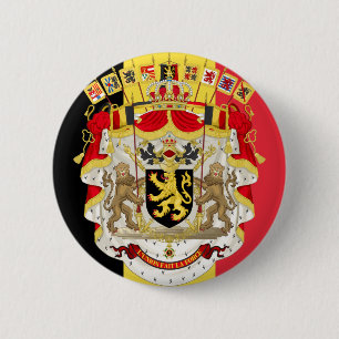 Bóton Redondo 5.08cm Bélgica Flag & COA