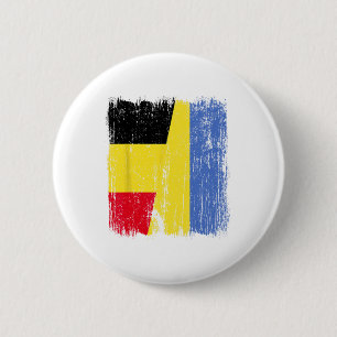 Bóton Redondo 5.08cm Bélgica Ucrânia Meia Bandeira Herança Belga Ucrani