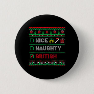 Bóton Redondo 5.08cm Belo Checklist para o Natal britânico