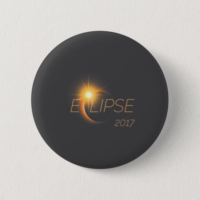 Bóton Redondo 5.08cm Belo Gráfico do Eclipse Solar de 2017  (Frente)