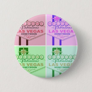 Bóton Redondo 5.08cm Bem-vindo à Lua de mel de Las Vegas