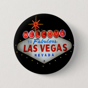 Bóton Redondo 5.08cm Bem-vindo ao Botão Las Vegas