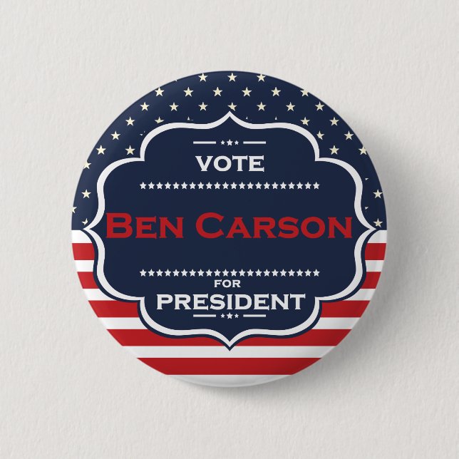 Bóton Redondo 5.08cm ben carson presidente (Frente)
