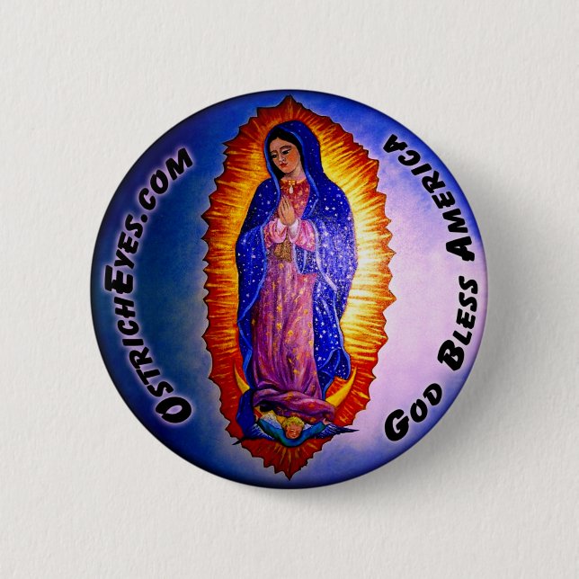 Bóton Redondo 5.08cm Bênção da senhora Guadalupe (Frente)