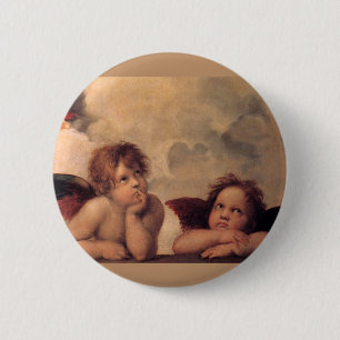 Bóton Redondo 5.08cm bênção velha da pintura do vintage de Raphael da