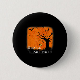 Bóton Redondo 5.08cm Bendito Samhain Wiccan Celtic Pagan Halloween Witc