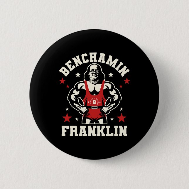 Bóton Redondo 5.08cm Benjamin Benchamin Franklin Bench Press Bodybuildi (Frente)
