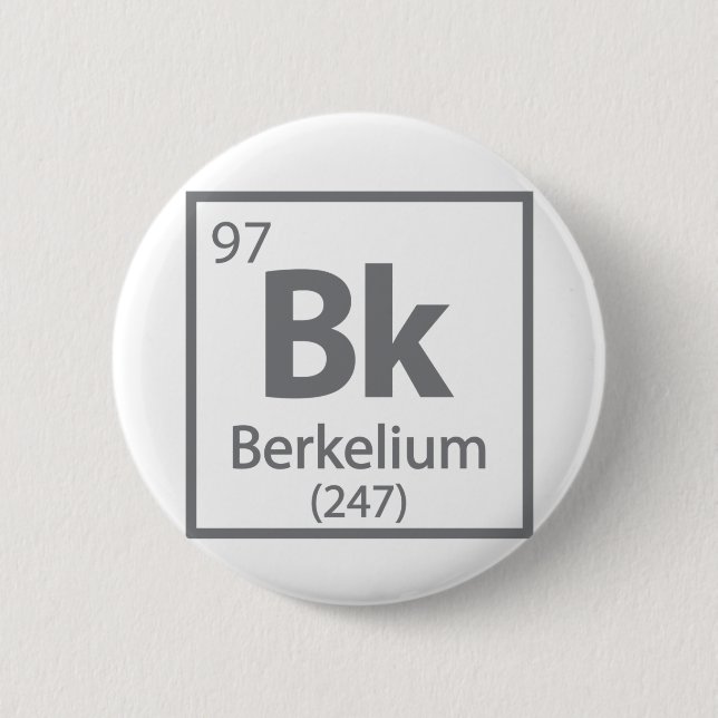 Bóton Redondo 5.08cm Berkelium - Mesa periódica da ciência de Berkeley (Frente)