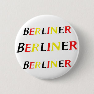Bóton Redondo 5.08cm Berlim, berlinês, Alemanha nas cores da bandeira