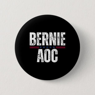Bóton Redondo 5.08cm Bernie Aoc 2028 Bernie Sanders Alexandria Cortez P