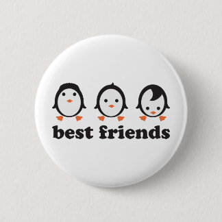 Bóton Redondo 5.08cm best friends - pinguins