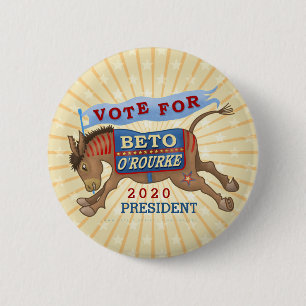 Bóton Redondo 5.08cm Beto O'Rourke para o asno 2020 do presidente