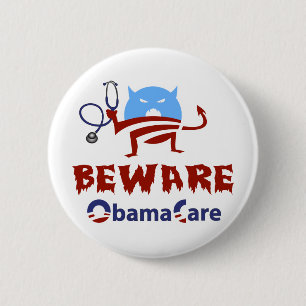 Bóton Redondo 5.08cm Beware ObamaCare