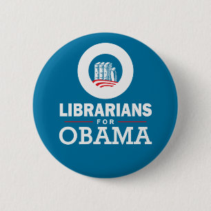 Bóton Redondo 5.08cm Bibliotecários para Obama