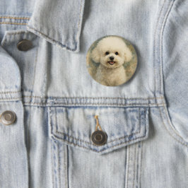 Bóton Redondo 5.08cm Bichon Frisé
