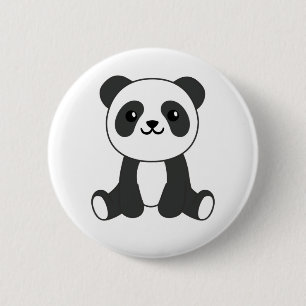 Bóton Redondo 5.08cm Bichos Bons Panda Crianças Ursos Bebês Botão Panda