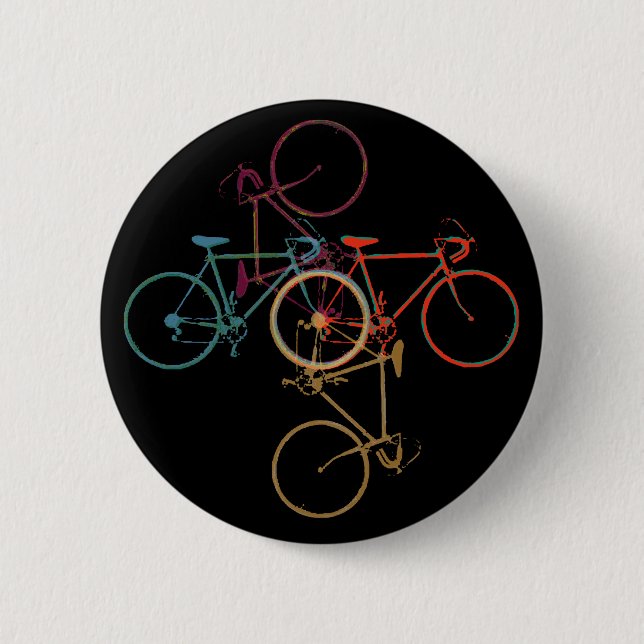 Bóton Redondo 5.08cm bicicleta - padrão de ciclismo (Frente)