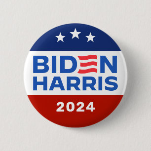 Bóton Redondo 5.08cm Biden Harris 2024 Campanha Presidencial Eleitoral