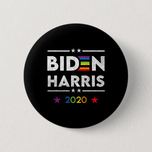 Bóton Redondo 5.08cm Biden Kamala Harris 2020 Rainbow Orgulho gay Lgbt