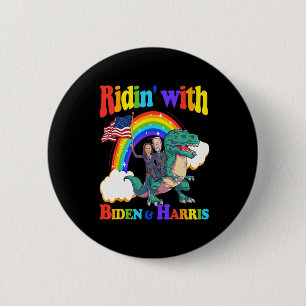Bóton Redondo 5.08cm Biden Kamala Harris Shirt Toddler Kids Dinossaur T