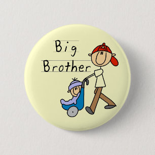Bóton Redondo 5.08cm Big brother com camiseta e presentes do irmão mai