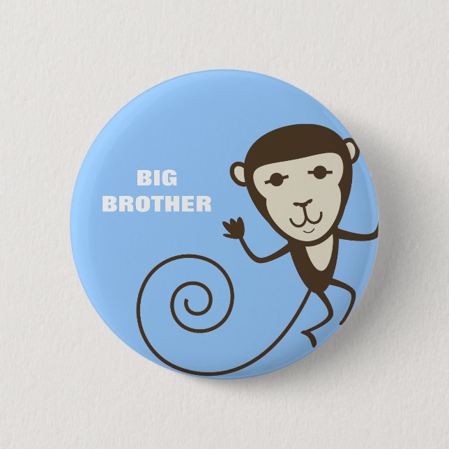 Bóton Redondo 5.08cm Big brother lunático do macaco (Frente)