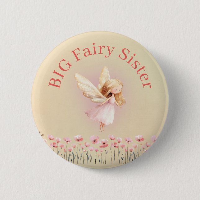 Bóton Redondo 5.08cm Big Sister Birthday Fairy (Frente)
