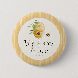 Bóton Redondo 5.08cm Big Sister To Bee Bumblebee Baby Shower Family