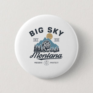 Bóton Redondo 5.08cm Big - Sky Montana Snow Skiing Trendy Retro Lodge