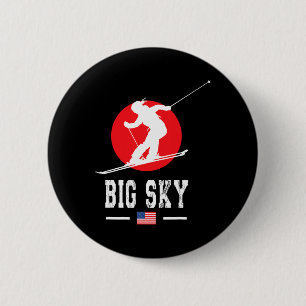 Bóton Redondo 5.08cm Big Sky Usa Ski Resort Rocky Montanhas Americanas